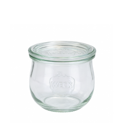 Weck Tulip patentglas 370ml Ø80 H8,6 cm inkl. låg i kasse med 6 stk. - Outlet
