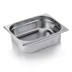 Gastrobakke stål perforeret små huller 1/2gn, højde 10,0 cm - Gastrobakker (GN bakker)