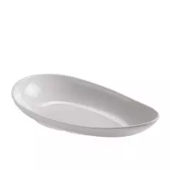 Melamin fad oval hvid 33,5x20 H6 cm - 