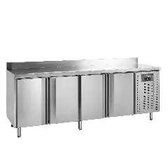 Tefcold Kølebord med bagkant og 4 låger GN1/1 CK7410X1SP - Kølebord & Frysebord
