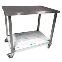 Rullebord i stål med underhylde, kraftig model, 2000/700 - Stikvogne & Rulleborde