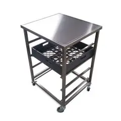 Stikvogn / trolley til opvaskebakker m/ bordplade og vulstkant, Magorex - Kurvevogn